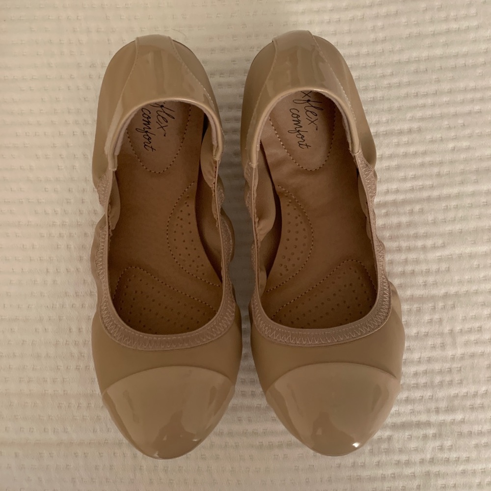 Dexflex Comfort | Nude Scrunched Ballet Flats 10w